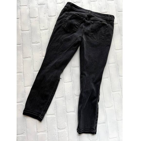 JOE'S JJ Markie Crop Skinnie Crop Black Distressed Knee Jeans - sz 28 - Picture 2 of 8